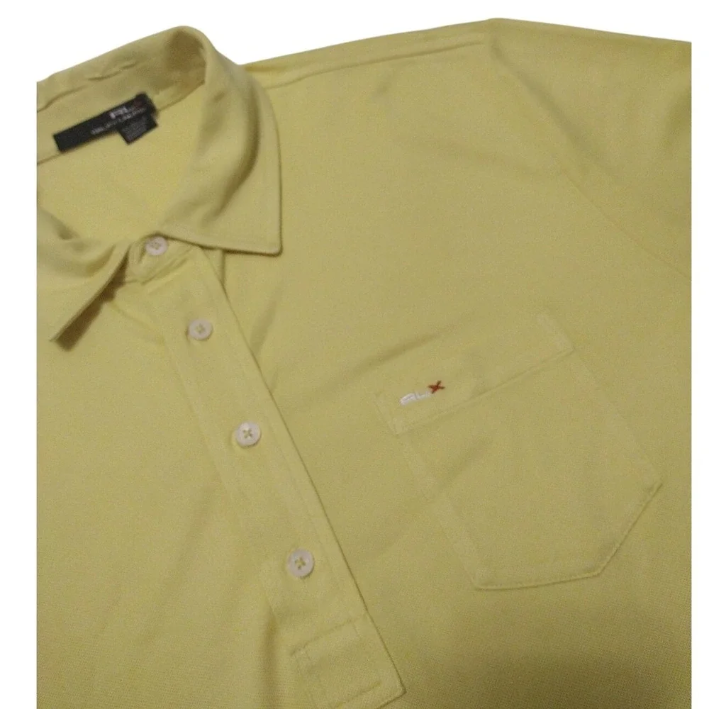 Ralph Lauren RLX Polo Golf Shirt Man's L Yellow‎ Princeville Course Golf